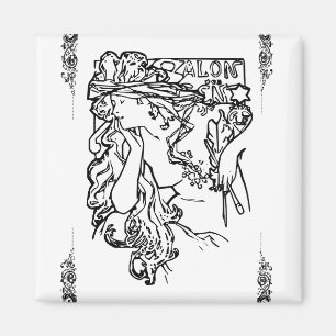 Aimant Art nouveau Alphonse Mucha