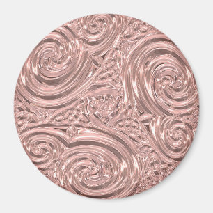 Aimant Art nouveau rose élégant abstrait victorien