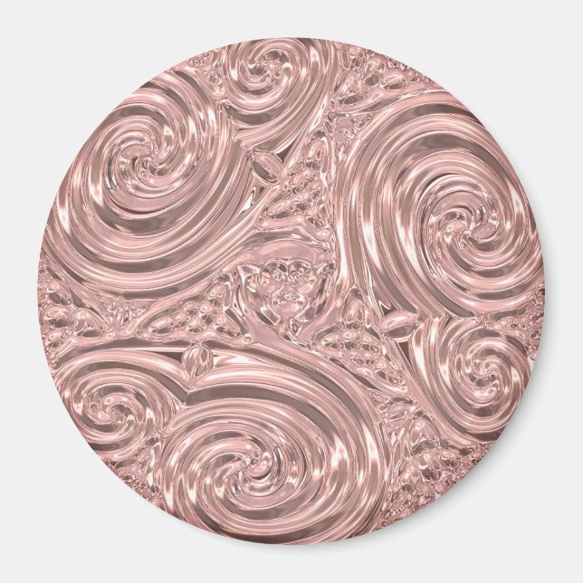 Aimant Art nouveau rose élégant abstrait victorien (Devant)