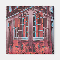 Art numérique de reflet de fenêtres bleu rouge Cop