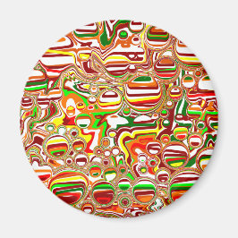 Aimant Art numérique des bulles rétro