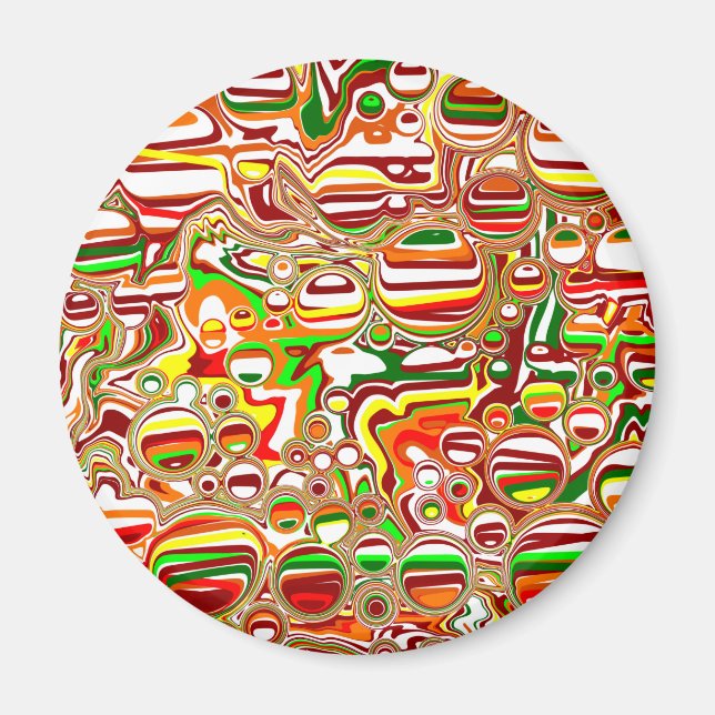 Aimant Art numérique des bulles rétro (Devant)