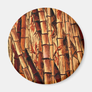 Aimant art oriental asiatique de peinture en bambou