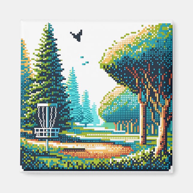 Aimant Art Pixel de Disk Golf (Devant)