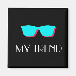 Aimant Art Pop Abstrait Rétro - Lunettes Turquoise & Rose