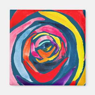 Aimant Art pop aquarelle rose abstrait