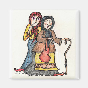 Aimant Art populaire d'Ukrainien de vieilles femmes de