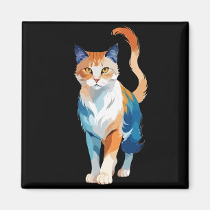 Aimant Art vectoriel de chat aux couleurs vives