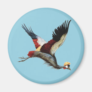 Aimant Art vintage de Grue couronnée d'Afrique du Sud en 