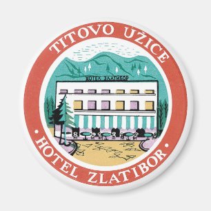 Aimant Art vintage d'étiquette de Zlatibor d'hôtel de