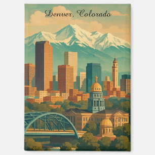 Aimant Art Vintage voyage Denver Colorado Imprimer