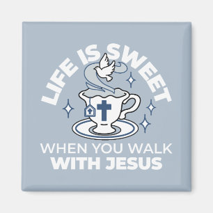 Aimant Art Vivant Fidèle - Teacup avec Croix et Dove