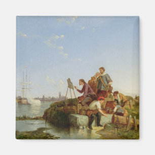 Aimant Artiste à son chevalet et expédition au-delà, 1