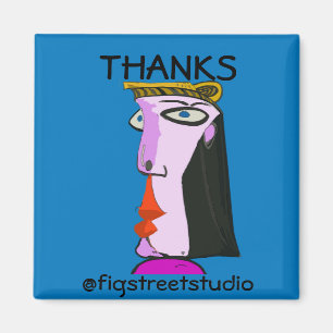 Aimant Artiste local, Merci, modifier le texte