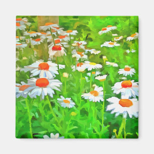 Aimant Artistic Bright and Colorful Pop Art Daisies v1 z