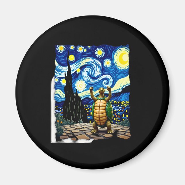 Aimant Artistic Turtle Shirt  Starry Night Turtle (1) (Devant)