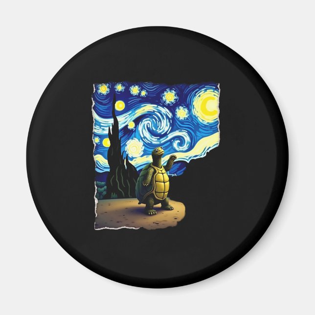 Aimant Artistic Turtle Shirt  Starry Night Turtle (4) (Devant)