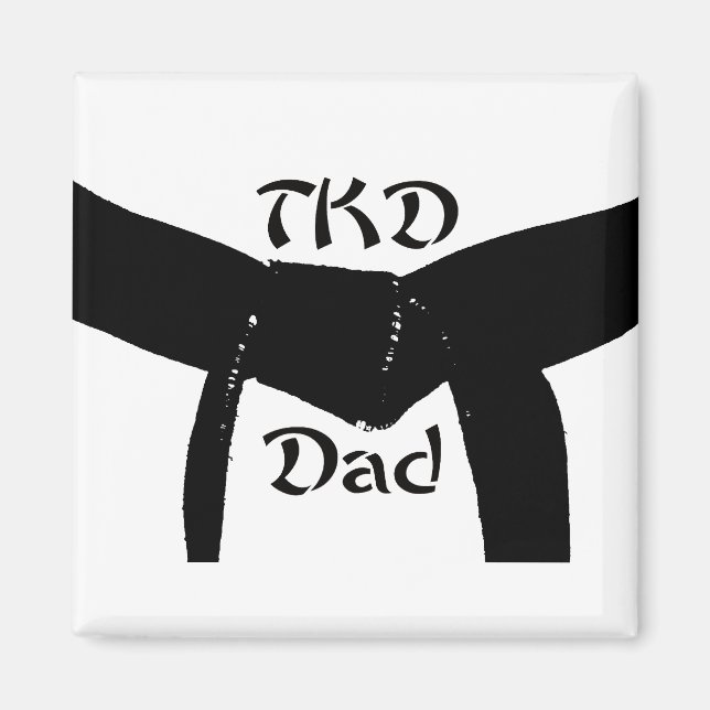 Aimant Arts martiaux Ceinture noire TKD Papa (Devant)