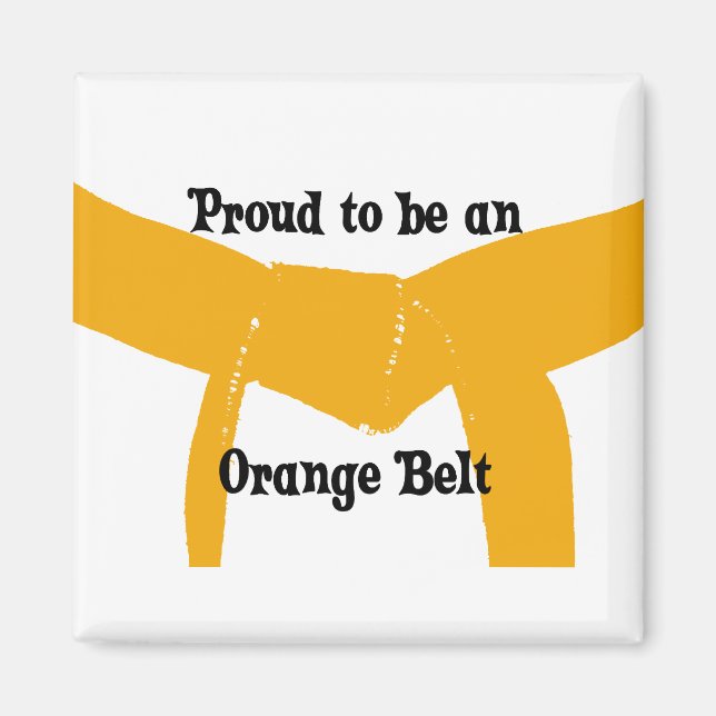 Aimant Arts martiaux Fier d'être une ceinture orange (Devant)