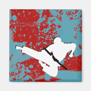 Aimant arts martiaux : silhouettes grunge :