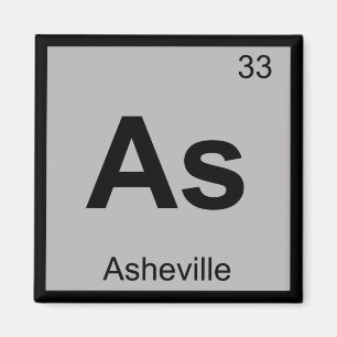 Aimant As - Symbole de chimie Asheville Caroline du Nord