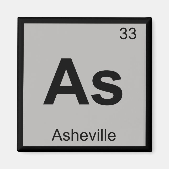 Aimant As - Symbole de chimie Asheville Caroline du Nord (Devant)