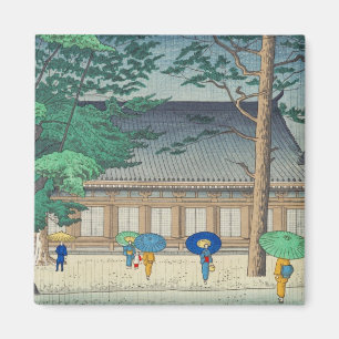 Aimant Asano Takeji Pluie au temple Sanjusangendo art