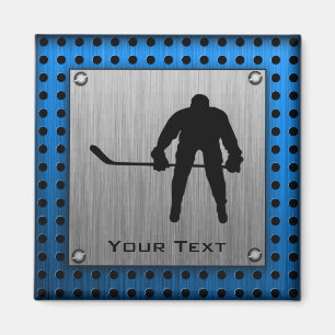 Aimant Aspect aluminium brossé Hockey