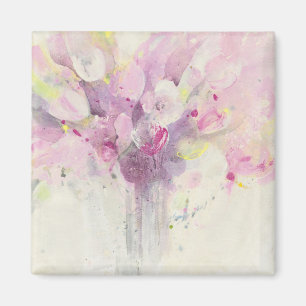 Aimant Assez au printemps bouquet rose mou de