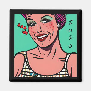 Aimant Assez Rétro Pop Art XOXO