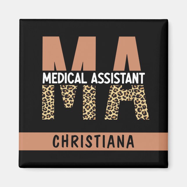 Aimant Assistant Médicale MA personnalisé Empreinte de lé (Devant)