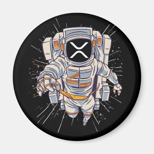 Aimant Astronaut à ripple - Crypto Xrp (Devant)