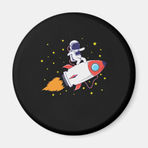 Aimant Astronaute sur fusée