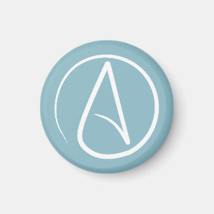 Aimant Atheist symbol: white on blue-grey