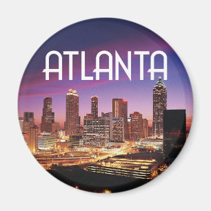 Aimant Atlanta, Georgia city skyline at night