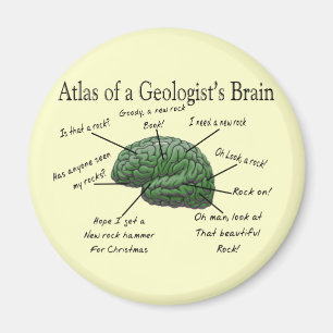 Aimant Atlas des cadeaux drôles du cerveau d'un géologu