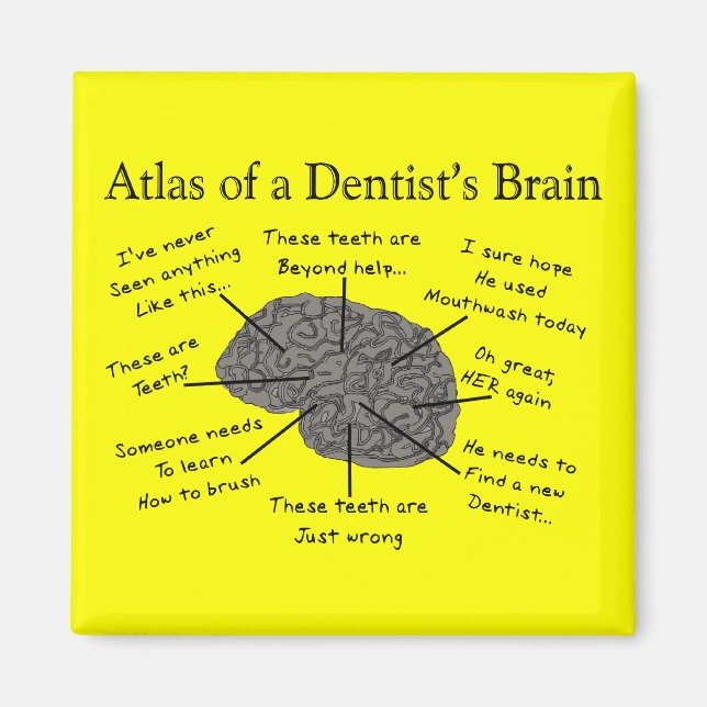 Aimant Atlas du cerveau d'un dentiste (Devant)