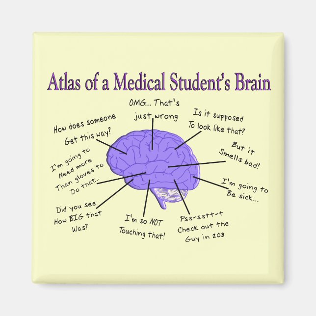 Aimant Atlas du cerveau d'un étudiant Médicale #2 (Devant)