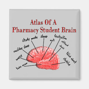 Aimant Atlas d'un cerveau d'étudiant de pharmacie