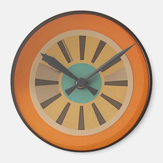 Aimant Atomic Futuristic Orange Slice Clock Image (Devant)