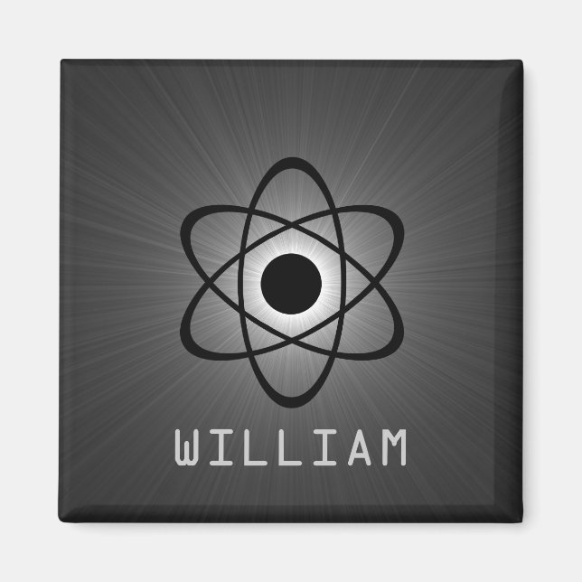Aimant atomique Nerdy, gris (Devant)