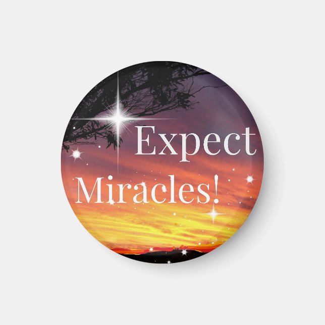 Aimant Attendez-vous à Miracles Sparkle Sunset Inspiratio (Devant)