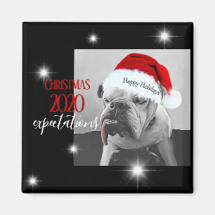 Aimant Attentes de Noël 2020, Huey dans chapeau de Santa.