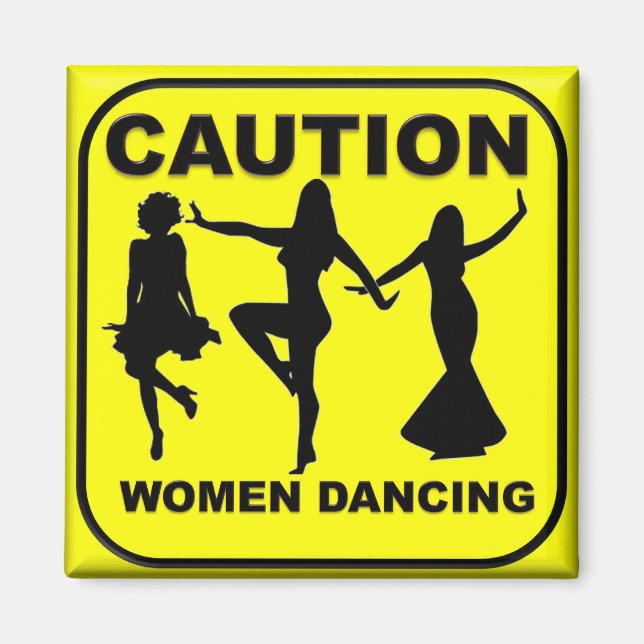 Aimant Attention Femmes dansantes (Devant)