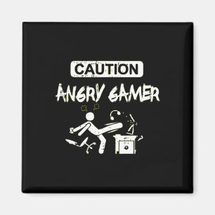 Aimant Attention Gamer En Colère Ordinateur Drôle Vidéo J