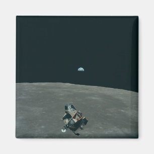 Aimant Atterrisseur lunaire Apollo et Terre se levant au-