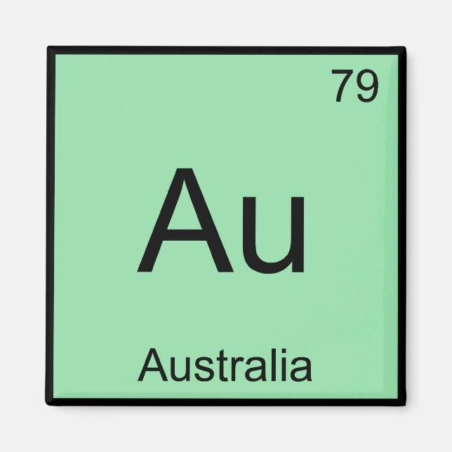Aimant Au - Australie Chimie Élément Symbole Aussie Tee (Devant)