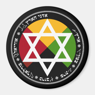 Aimant Aube Dorée Terre Pentacle sur Noir
