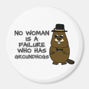 Aimant Aucune femme n'est un échec qui a des marmottes