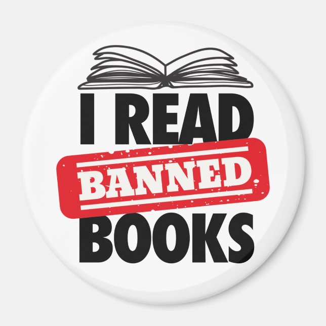 Aimant Audacieux « Je lis des livres interdits » Bookish  (Devant)
